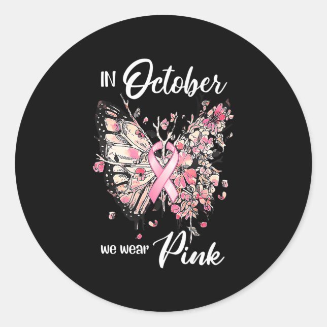 Sticker Rond Sensibilisation Au Cancer Du Sein En Octobre Nous  (Devant)