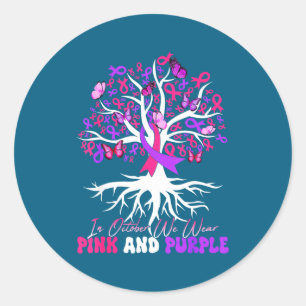 Sticker Rond Sensibilisation au cancer du sein et violence dome