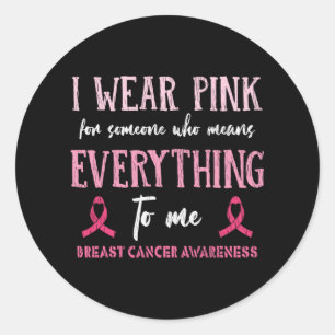 Sticker Rond Sensibilisation au cancer du sein, famille, amis,