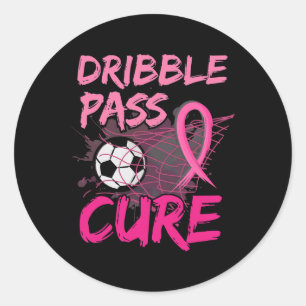 Sticker Rond Sensibilisation au cancer du sein Football Rose Po