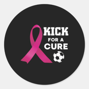 Sticker Rond Sensibilisation au cancer du sein Kick For A Cure