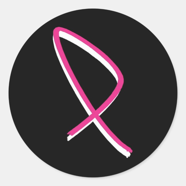 Sticker Rond Sensibilisation au cancer du sein Ruban rose (Devant)