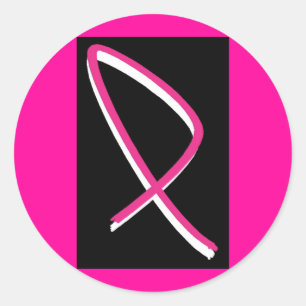 Sticker Rond Sensibilisation au cancer du sein Ruban rose I