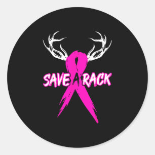 Sticker Rond Sensibilisation au cancer du sein sauve un cerf ro