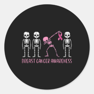 Sticker Rond Sensibilisation au cancer du sein Squelette Dab So