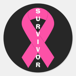 Sticker Rond Sensibilisation au cancer du sein Survivant au rub