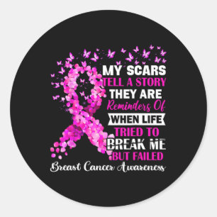 Sticker Rond Sensibilisation au cancer du sein Survivant Mon Sc