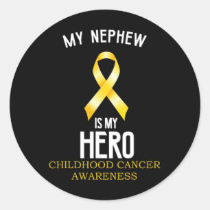 Sticker Rond Sensibilisation au cancer infantile Mon neveu est 
