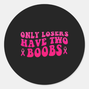 Sticker Rond Sensibilisation au cancer Mastectomie amusante