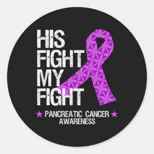 Sticker Rond Sensibilisation au cancer pancréatique Ribbon viol