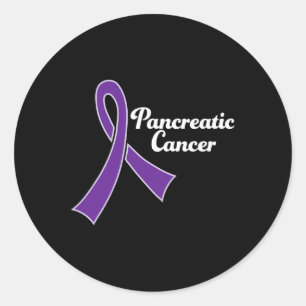 Sticker Rond Sensibilisation au cancer pancréatique Ruban pourp