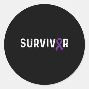 Sticker Rond Sensibilisation au cancer pancréatique Viande viol