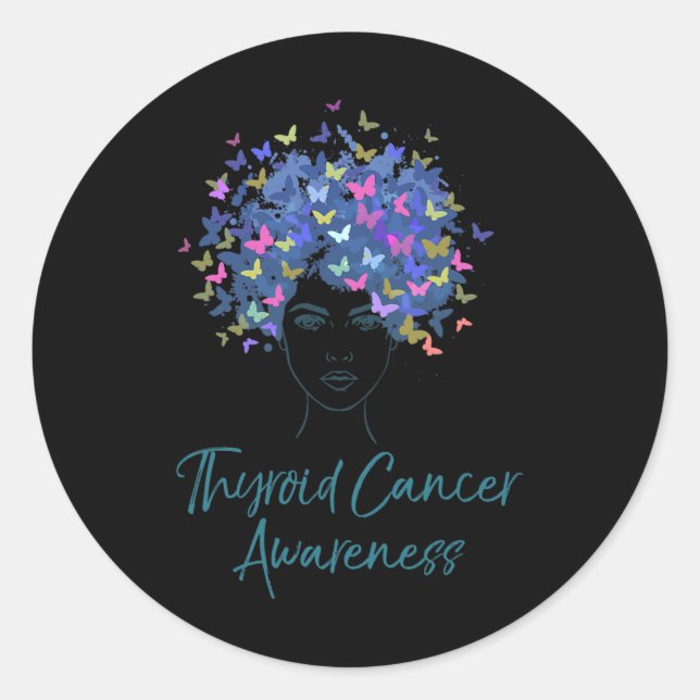 Sticker Rond Sensibilisation au cancer Papillons pourpres Cadea (Devant)