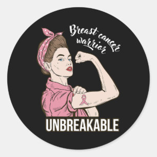 Sticker Rond Sensibilisation Au Cancer Pour Son Guerrier Soutie