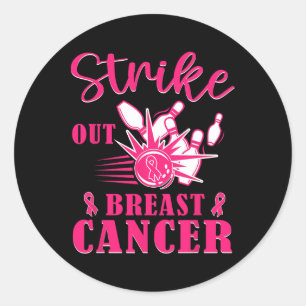 Sticker Rond Sensibilisation au cancer - Strike de bowling deho
