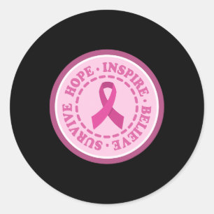 Sticker Rond Sensibilisation au cancer Survivre Espérer Inspire