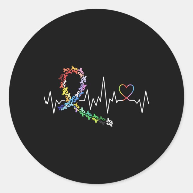 Sticker Rond Sensibilisation au cancer Tous les cancers compten (Devant)