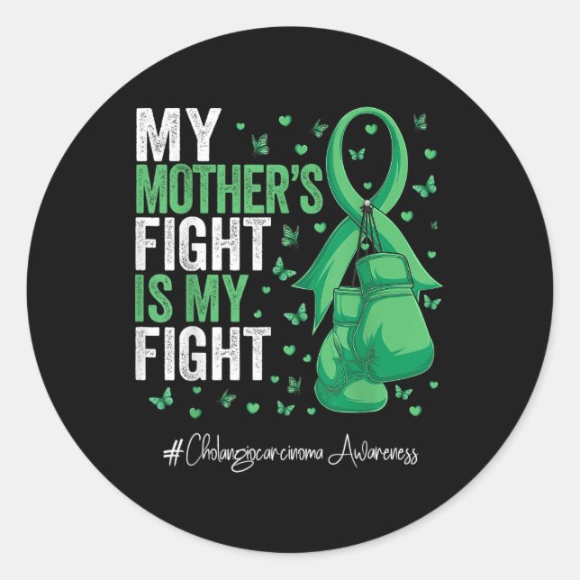 Sticker Rond Sensibilisation au cholangiocarcinome de la mère a (Devant)