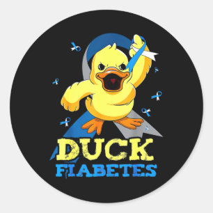 Sticker Rond Sensibilisation Au Diabète Fiabète De Canard Pour 
