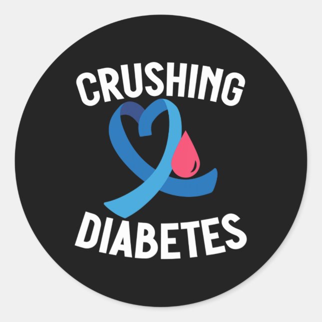 Sticker Rond Sensibilisation au diabète Guerrier T1d Lutter con (Devant)