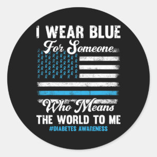 Sticker Rond Sensibilisation au diabète T1d Support American Fl