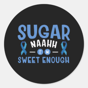 Sticker Rond Sensibilisation au diabète Type 1 2 - Diabétique T