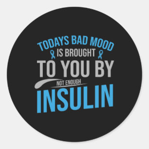 Sticker Rond Sensibilisation au diabète Type 1 2 - Diabétique T