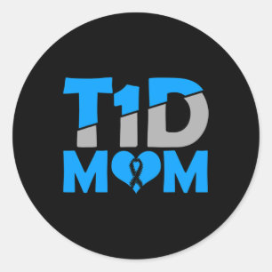 Sticker Rond Sensibilisation au diabète Type 1 - Mère diabétiqu