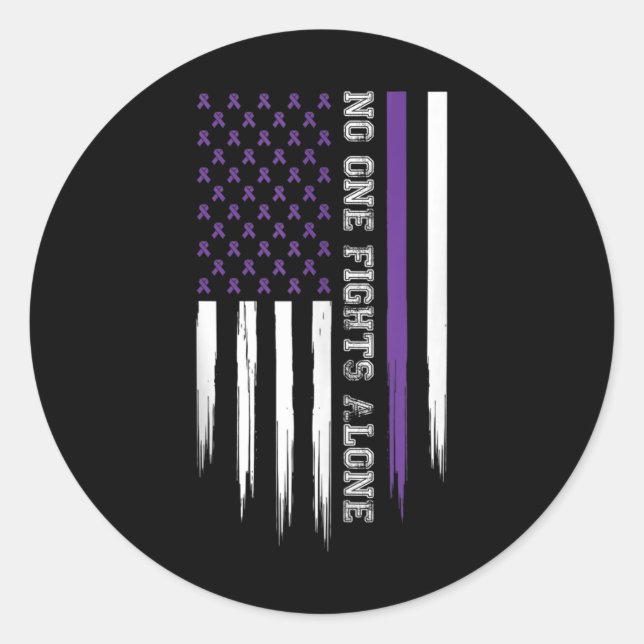 Sticker Rond Sensibilisation au Heims Violet American Flag Sens (Devant)