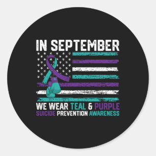 Sticker Rond Sensibilisation au suicide 2024 En Septembre Nous