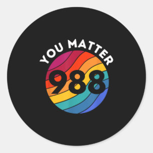 Sticker Rond Sensibilisation au suicide - 988 Chemise - Prévent