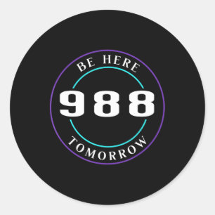 Sticker Rond Sensibilisation au suicide 988 - Prévention du sui