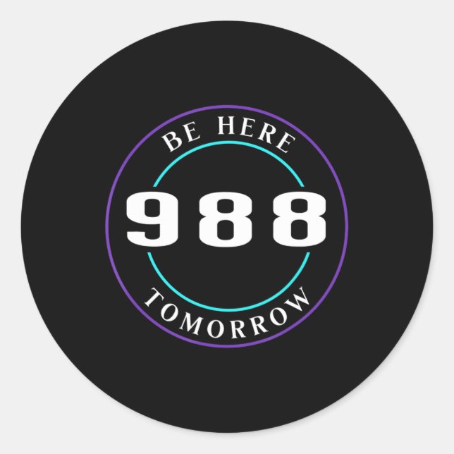 Sticker Rond Sensibilisation au suicide 988 - Prévention du sui (Devant)