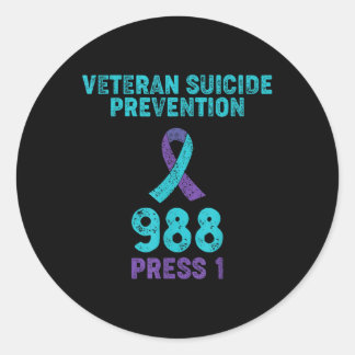 Sticker Rond Sensibilisation au suicide chez les vétérans - 988