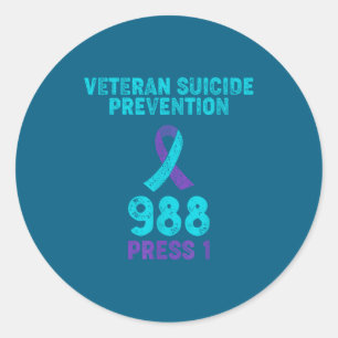 Sticker Rond Sensibilisation au suicide des vétérans - Chemise