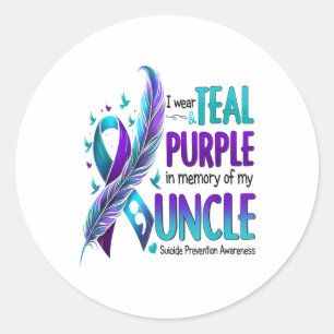 Sticker Rond Sensibilisation Au Suicide Je Porte Le Purple Turq