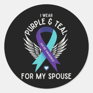 Sticker Rond Sensibilisation Au Suicide Je Porte Le Turquoise E