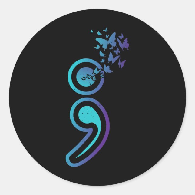 Sticker Rond Sensibilisation au suicide Mois de la santé mental (Devant)