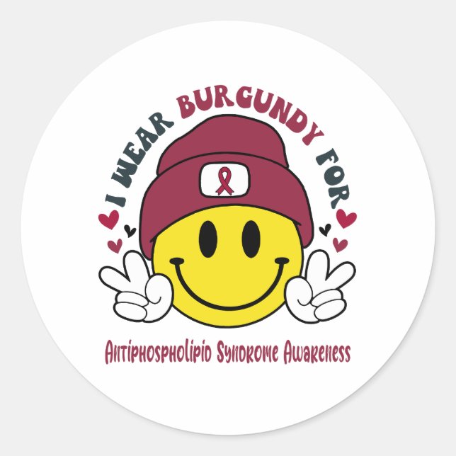 Sticker Rond Sensibilisation au syndrome antiphospholipidique S (Devant)