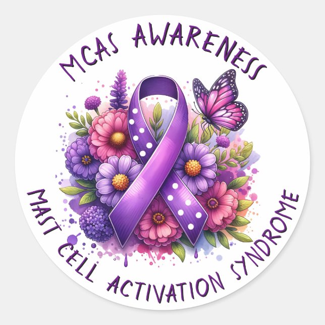 Sticker Rond Sensibilisation au syndrome d'activation des cellu (Devant)