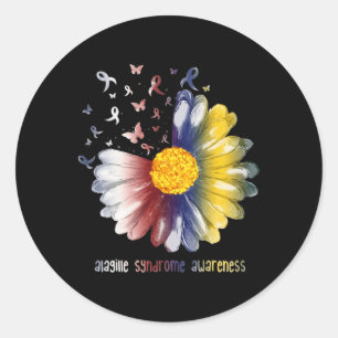 Sticker Rond Sensibilisation au syndrome d'alagille papillon de