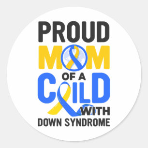 Sticker Rond Sensibilisation au syndrome de Down Fière maman