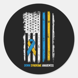 Sticker Rond Sensibilisation au syndrome de Down Syndrom du dra