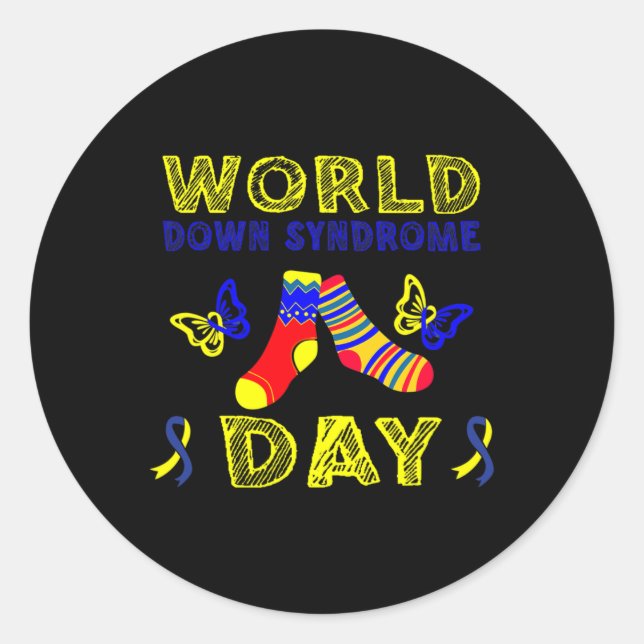 Sticker Rond Sensibilisation au syndrome de Down T21 Rocher vos (Devant)