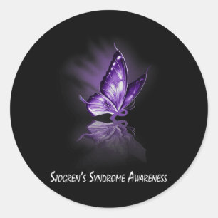 Sticker Rond Sensibilisation au syndrome du ruban papillon