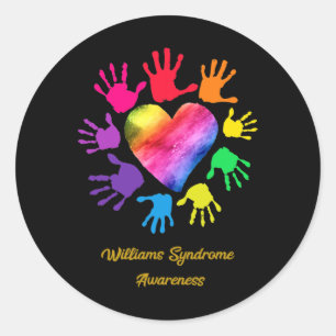 Sticker Rond Sensibilisation au syndrome mains Williams Syndrom