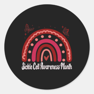 Sticker Rond Sensibilisation aux cellules de faucille Ruban de