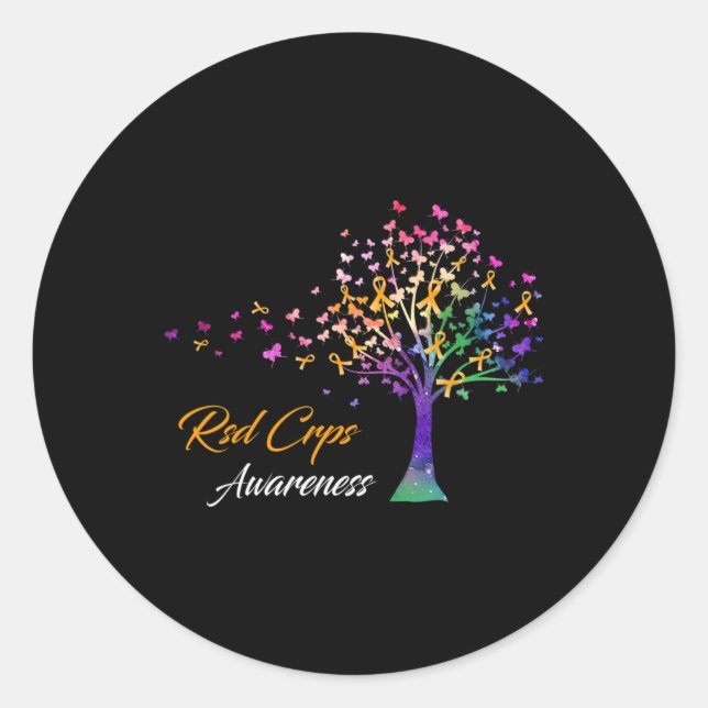 Sticker Rond Sensibilisation aux CRPS du ruban de l'arbre (Devant)