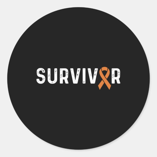 Sticker Rond Sensibilisation aux Crps Survivant du ruban orange (Devant)
