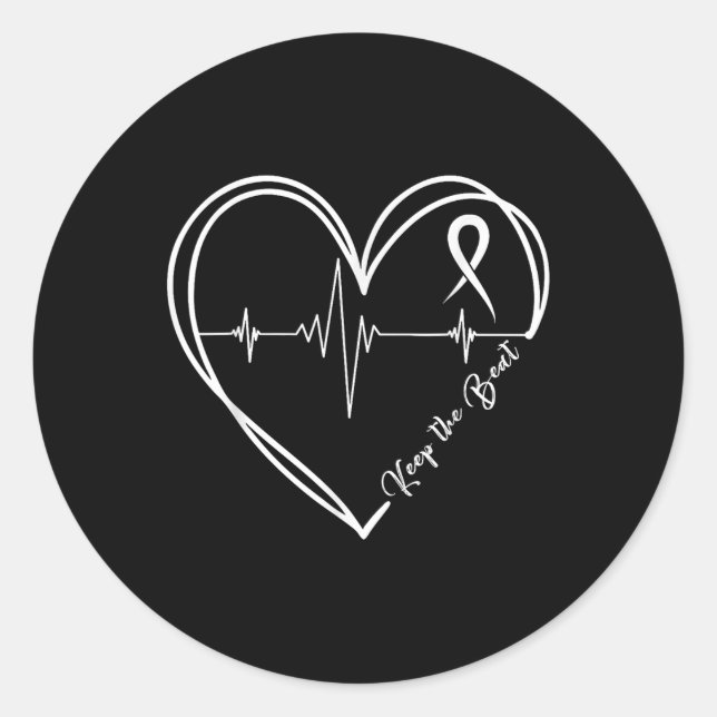 Sticker Rond Sensibilisation aux maladies cardiaques battement  (Devant)